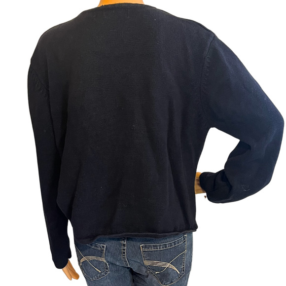 Vintage 2004 Black Snowflake Sequins Cardigan Size M/L - Picture 6 of 6